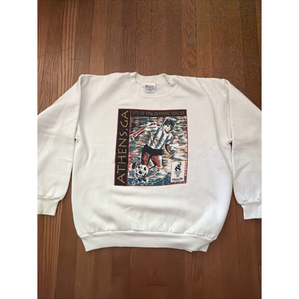 Vintage 1996 Olympics Team Soccer Sweatshirt Mens Large Athens Atlanta GA 1992